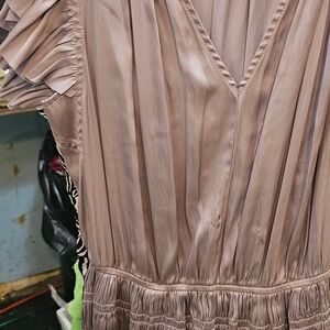 Purple Asymmetrical Ruched Sundress with Flutter Sleeves